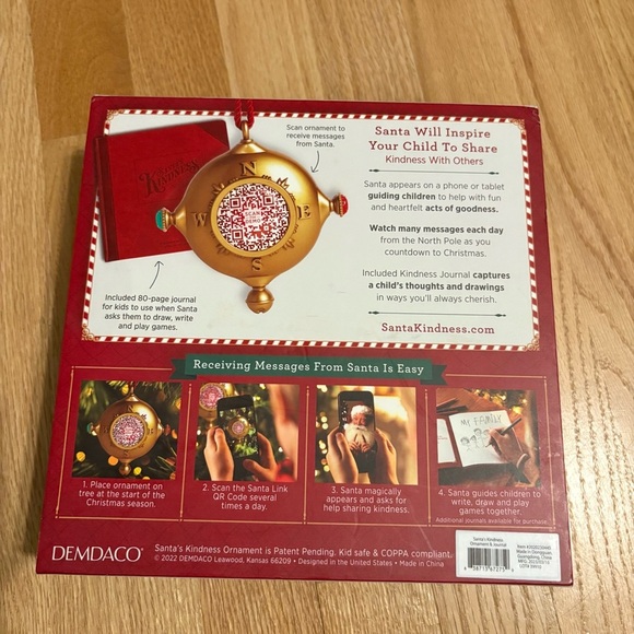Demdaco Santa\'s Kindness Ornament NEW Sends Messages & Videos